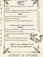 Osteria La Collina menu