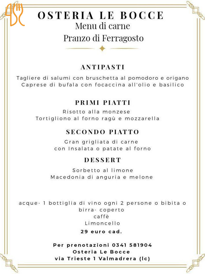 Osteria Le Bocce Carta