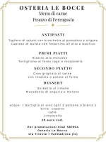 Osteria Le Bocce menu