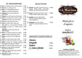 Pizzeria Ca' Martina menu