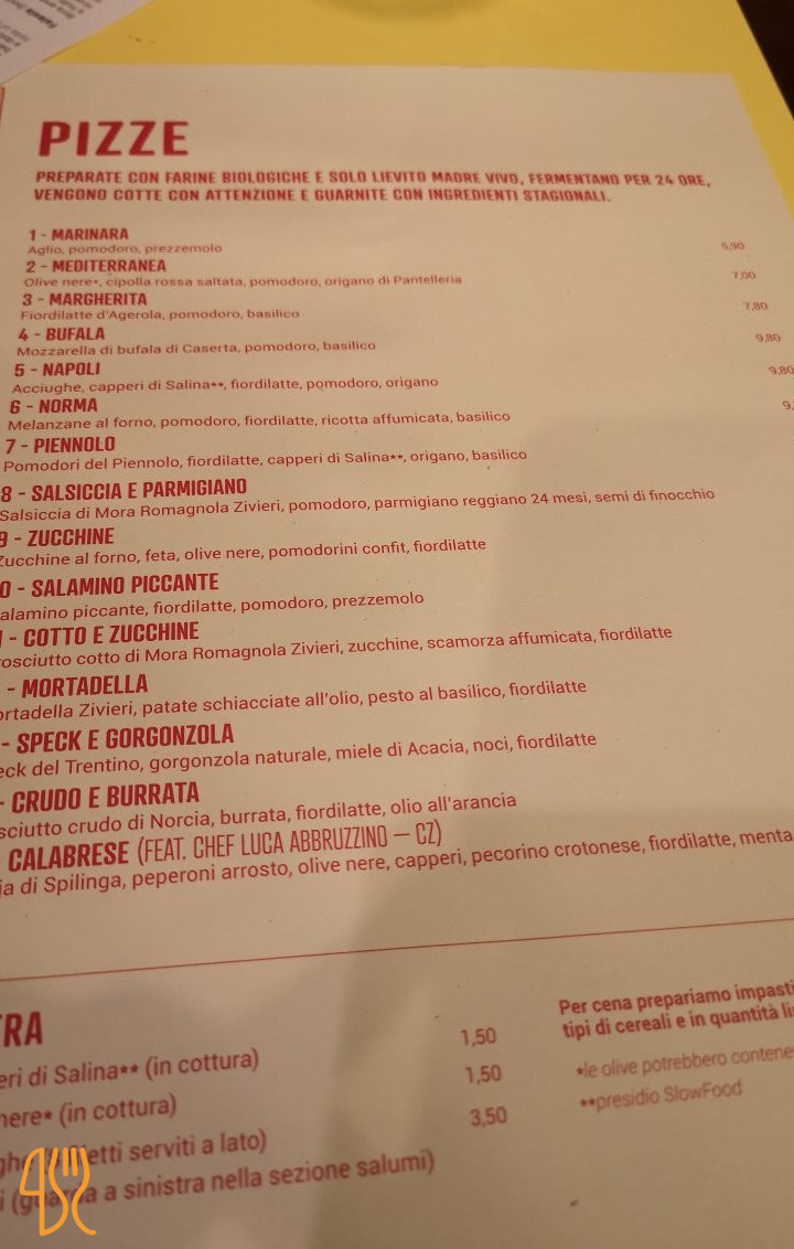 Berberè Pizzeria Centrale Carte