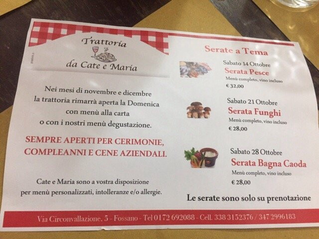 Trattoria Da Cate E Maria Carte