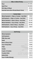 Piper Pizza menu