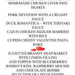 Malga Berger menu