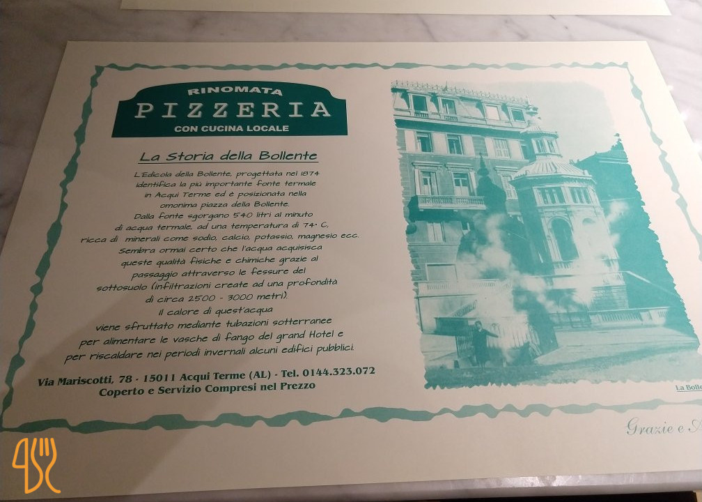 Rinomata Pizzeria Speisekarte