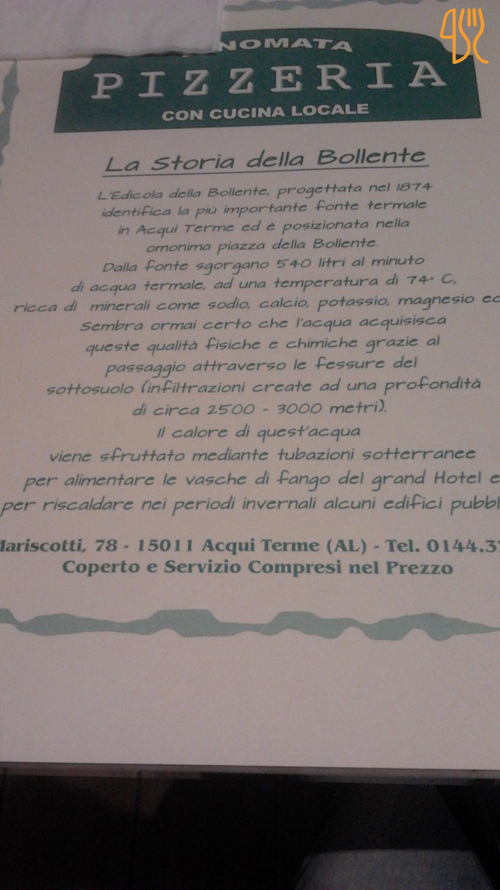 Rinomata Pizzeria Speisekarte