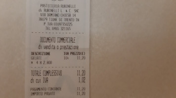 Pasticceria Rubinelli menu