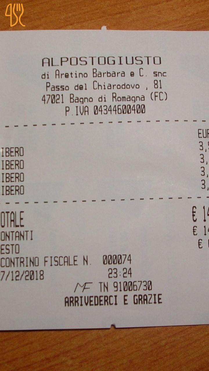 Chiosco Al Posto Giusto Carte