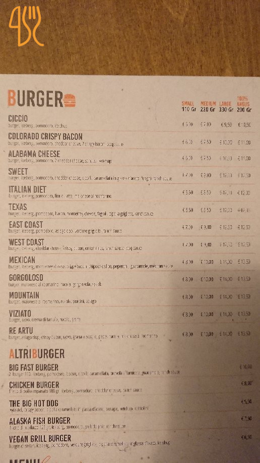 Fast24 Menu