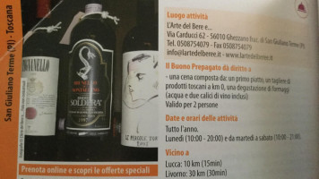 L'arte Del Bere E menu