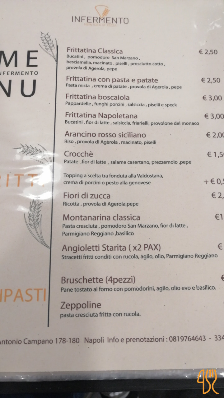 Infermento Pizzeria Carte