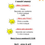 Barh Pizza Grill Carte