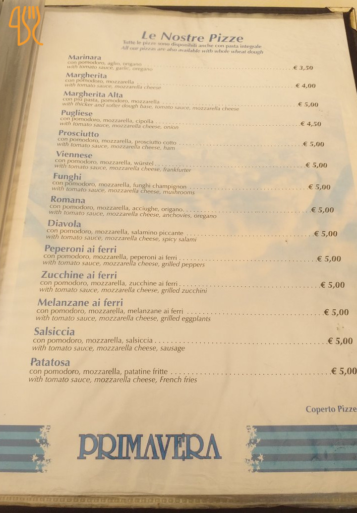 Balzer Speisekarte