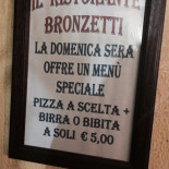 Pizzeria Bronzetti Carte